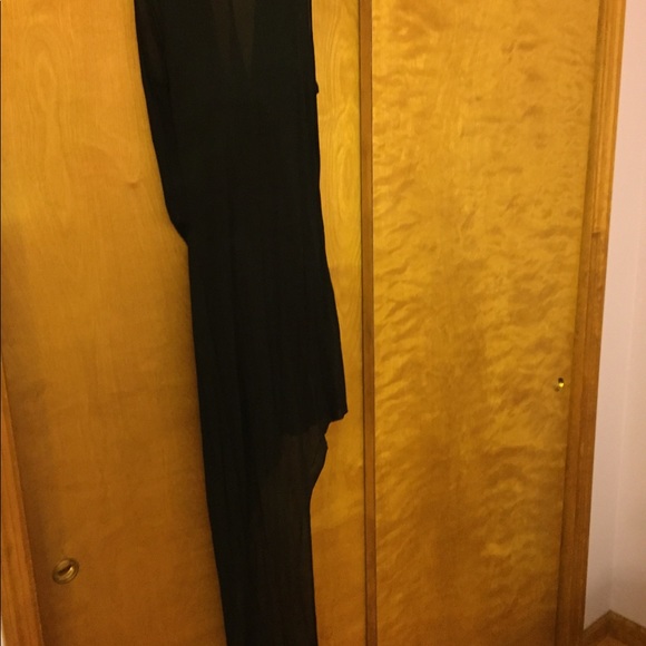 helmut Lang jersey knit black asymmetrical dress - Picture 8 of 8